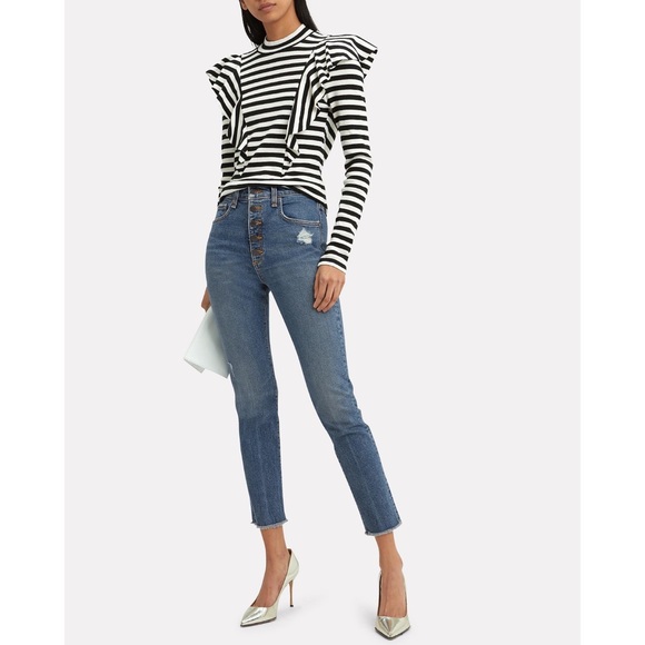 Veronica Beard Denim - 🔥NWT Veronica Beard Faye Frayed 11’ skinny jeans